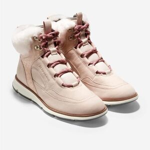 Cole Haan Women 4.Zerogrand Leather Hiker Waterproof Oat Suede size 6